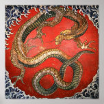 葛飾北斎 de dragon de Hokusai Affiches