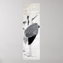 鶴図, 若冲 Kraan, Jakuchu, het Art. van Japan Plaat