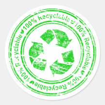 100 recyclable percent autocollants