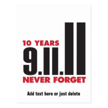 10 ans anniversaire carte postale du 11 septembre