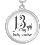 13 est mon nombre chanceux+chat noir bijouterie