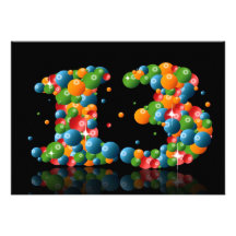 13ème Fête d'anniversaire, avec des bulles et des  Bristol