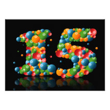 15ème Fête d'anniversaire, avec des bulles et des  Invitation Personnalisée