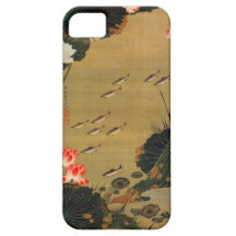 17. 蓮池遊魚図, étang de 若冲 avec Lotus, Jakuchū Coque iPhone 5