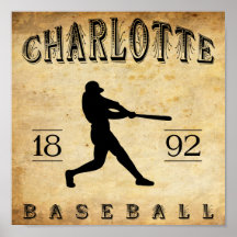 1892 het Honkbal van Charlotte Noord-Carolina Afdruk