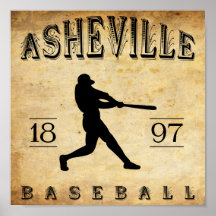 1897 Asheville Noord-Carolina Honkbal Afdruk