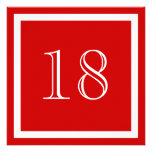 18ème Invitation de fête d'anniversaire - rouge