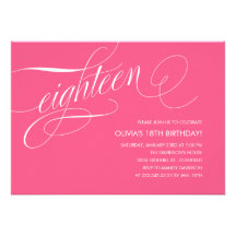 18èmes invitations de fête d'anniversaire de roses