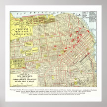 1915 Kaart van San Francisco - Poster