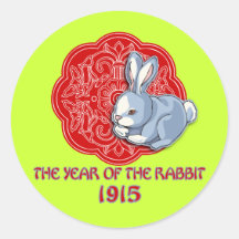 1915 l'année des cadeaux de lapin adhésifs ronds