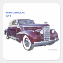 1938 CADILLAC V-16 STICKER