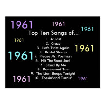 1961 chansons cartes postales