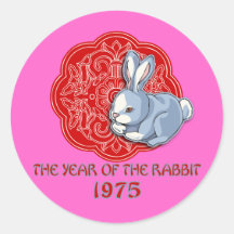1975 l'année des cadeaux de lapin autocollants