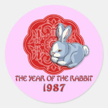 1987 l'année des cadeaux de lapin autocollants