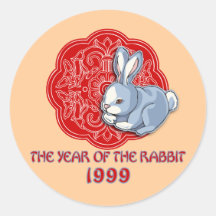 1999 l'année des cadeaux de lapin adhésif rond