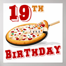 19ème Partie de pizza d'anniversaire Posters
