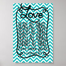 1 Corinthians houden van ontbreekt nooit Poster