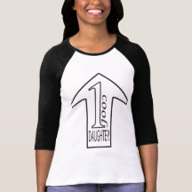 1 koele Zwarte/Witte Raglan van de Dochter T-shirt