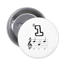 #1 papa in Muzikale Aantekening Button