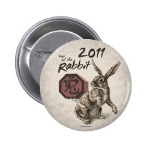 2011 : Année du bouton de lapin Pin's Avec Agrafe