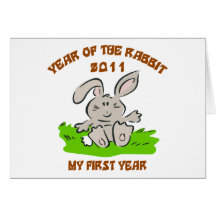 2011 ans du cadeau de bébé de lapin carte de vœux