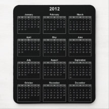 2012 calendrier Mousepad Tapis De Souris