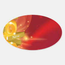 2013 de gelukkige Decoratie van het Nieuwjaar Ovale Sticker