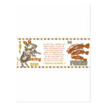 2031 MetalPig Poissons nés par zodiaque de Valxart Carte Postale