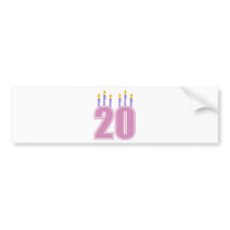 20 bougies d'anniversaire (pourpre/rose)