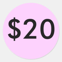 $20 RONDE STICKERS