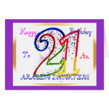21ème fille heureuse d'anniversaire ! carte