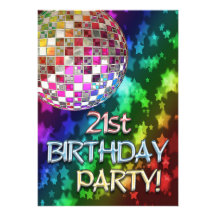 21ème invitation avec des étoiles de boule et d'ar