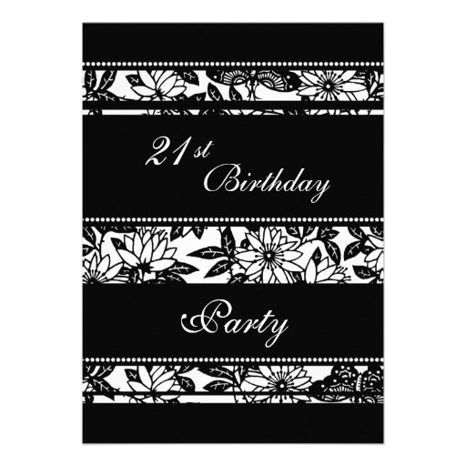 21èmes invitations noires et blanches de fête d'an