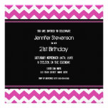 21èmes invitations noires roses de fête d'annivers