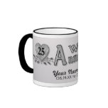 25ème anniversaire - argent - personnaliser tasse
