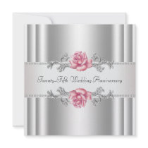 25ème anniversaire de mariage d'argent rose de ros
