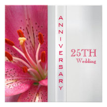 25ème Invitation d'anniversaire de mariage
