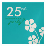 25ème invitation d'anniversaire de mariage de fleu