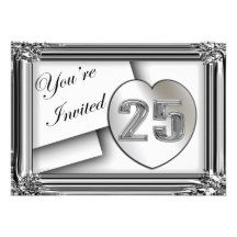25ème Invitations d'anniversaire