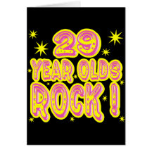 29 ans de roche ! Carte de voeux (rose)