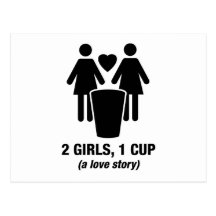 2 filles une tasse - 2girls1cup - pièce en t drôle carte postale