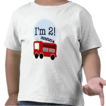 2ème Camion de pompiers d'anniversaire T-shirt