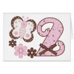 2èmes invitations d'anniversaire de papillon rose carte de vœux