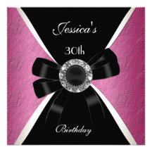 30ème anniversaire 2 de blanc noir rose d'invitati