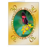 30ème Carte d'anniversaire de papillon et de fleur