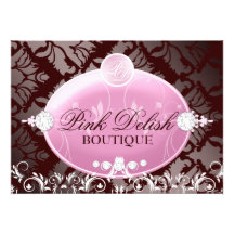 311 chocolat rose du monogramme | de Delish Invitations