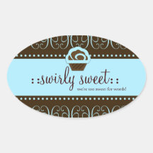 311 het Blauwe Snoepje Swirly van het baby Ovale Sticker