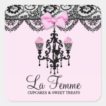 311 La Femme koekt Roze Deux Vierkant Stickers