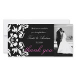 311-White mariage damassé vous remercient carte ph photocartes