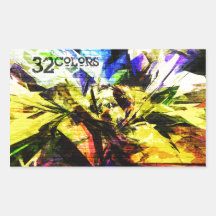 32 couleurs autocollant rectangulaire